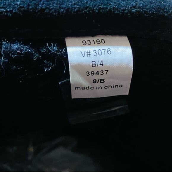 Lands’ End Black Suede & Fleece Winter Boots Women’s 8B Lug Soles Zippered Back - Picture 7 of 11